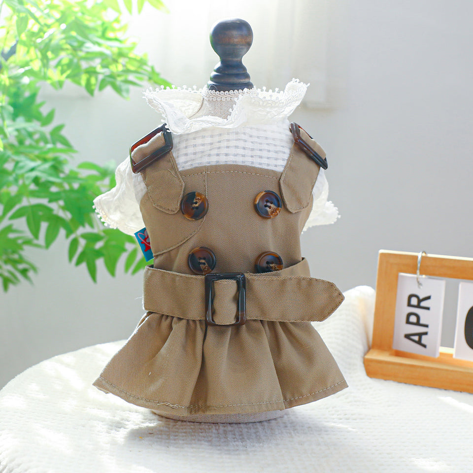 Pet Clothes Khaki - Abrigo Trench para Mascotas