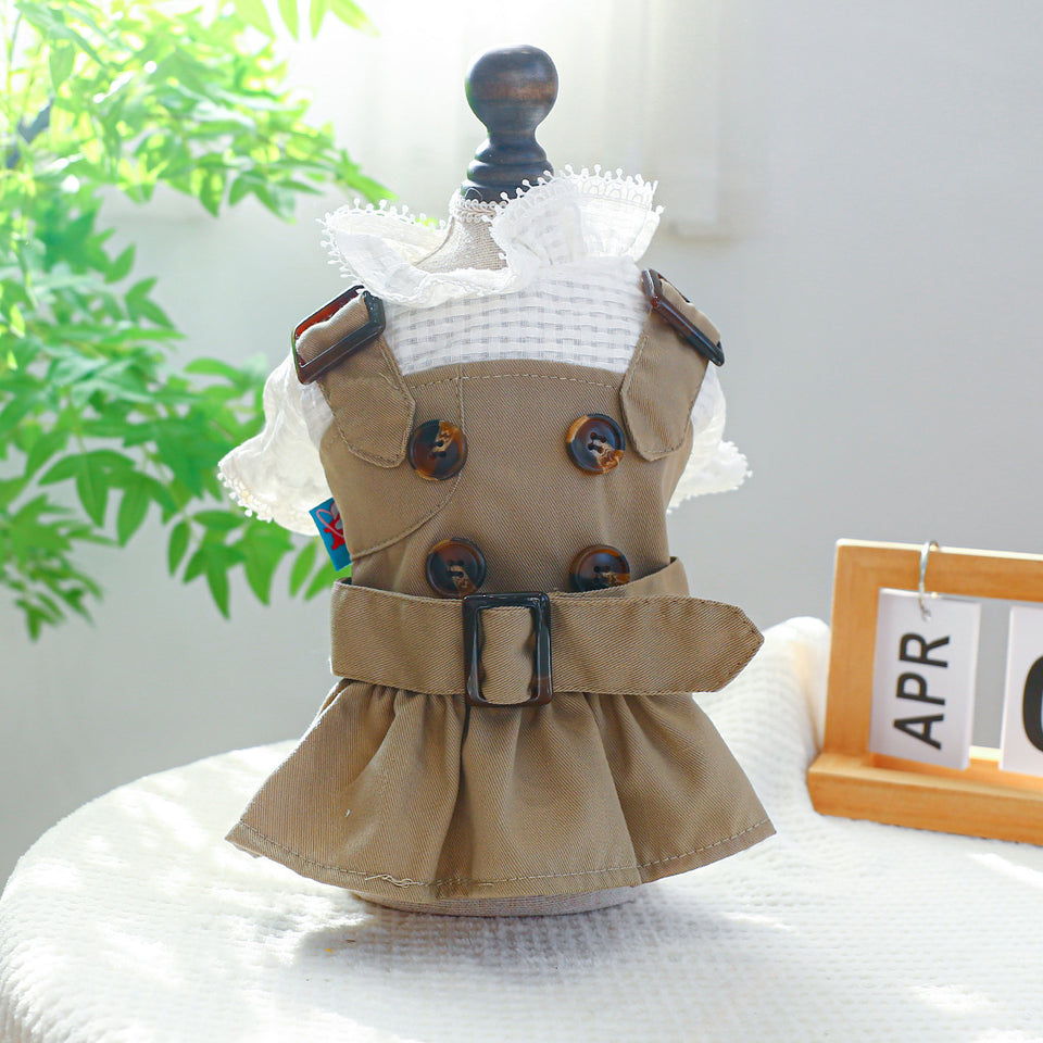 Pet Clothes Khaki - Abrigo Trench para Mascotas